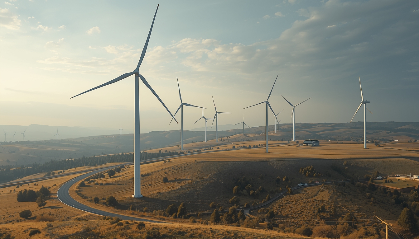 lucid origin a sprawling wind electric station set amidst a vast landscape of rolling hills a 0